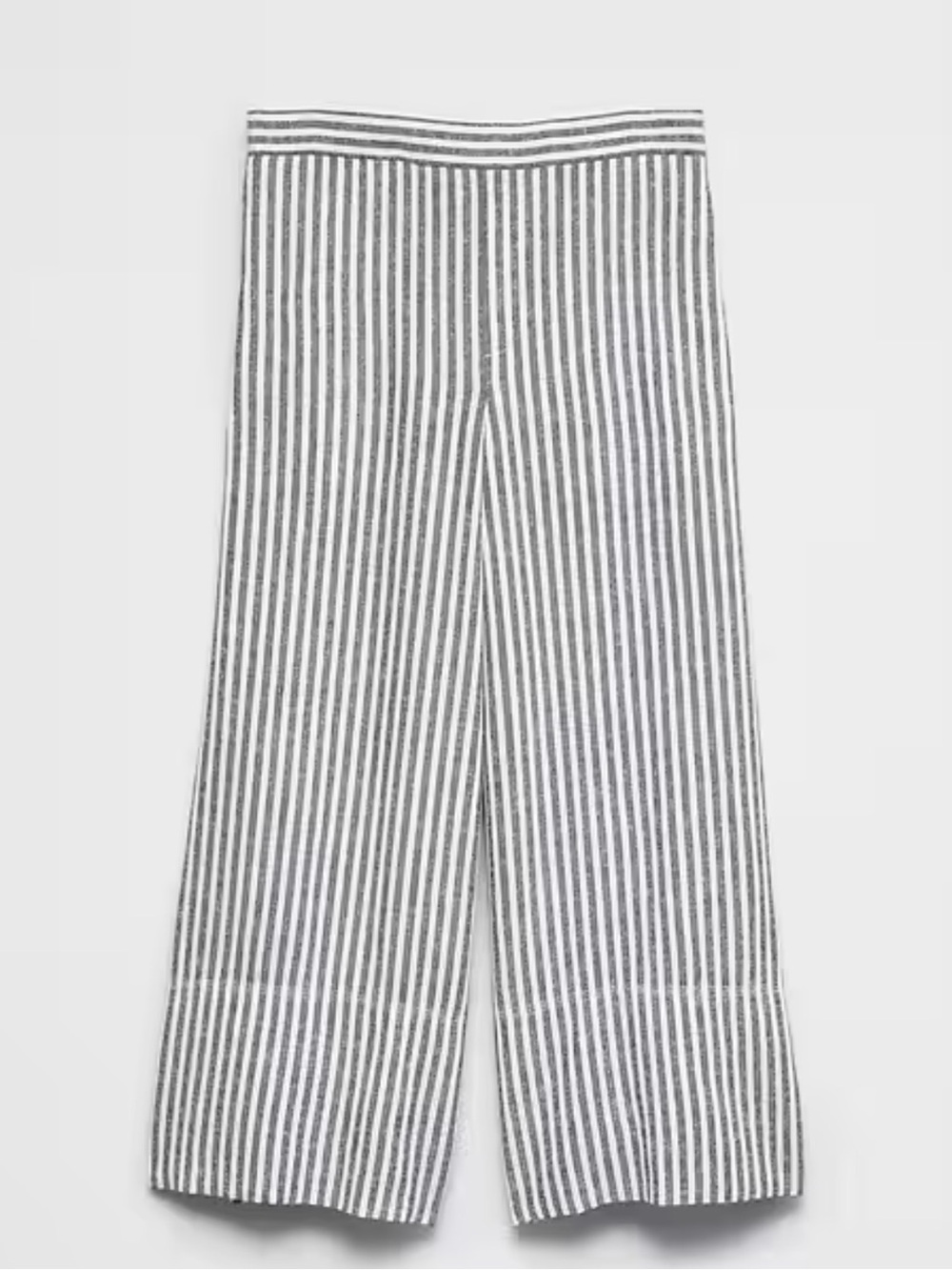Banana Republic linen blend faded black/white stripe wide leg pant. Size MP.